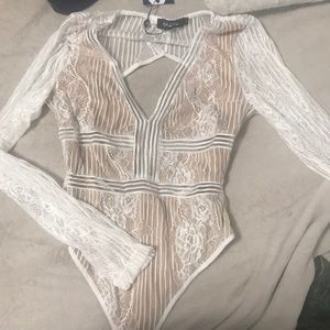 White lace bodysuit